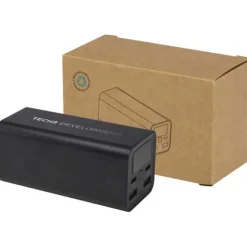 Acamar powerbank do laptopa o pojemności 20 000 mAh i mocy 70 W z aluminium z recyklingu / Czarny 12444090