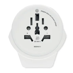 Adapter z USB World to Europe / Biały MO6881-06