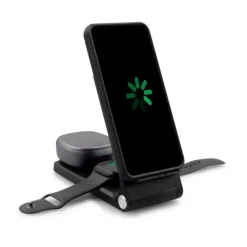 Ładowarka bezprzewodowa 15W Exclusive Collection, 3 w 1, stojak na telefon | Zita / Czarny VA124-03