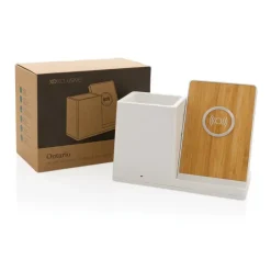 Ładowarka bezprzewodowa 10W, organizer na biurko Ontario / Biały P308.403