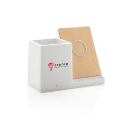 Ładowarka bezprzewodowa 10W, organizer na biurko Ontario / Biały P308.403