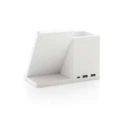 Ładowarka bezprzewodowa 10W, organizer na biurko Ontario / Biały P308.403