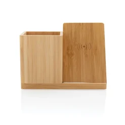 Ładowarka bezprzewodowa 5W, organizer na biurko Calgary / Brązowy P308.479