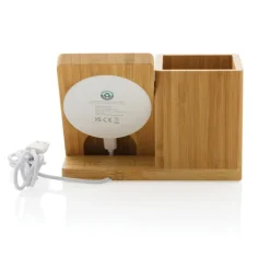 Ładowarka bezprzewodowa 5W, organizer na biurko Calgary / Brązowy P308.479
