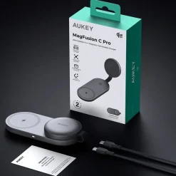 Ładowarka bezprzewodowa 3 w 1 25W Aukey / Grafitowy VAM17-15