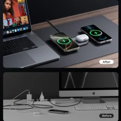Ładowarka bezprzewodowa 3 w 1 25W Aukey / Grafitowy VAM17-15