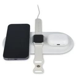 Ładowarka bezprzewodowa 3w1 15 W kompatybilna z telefonami /Apple Watch/AirPod / Biały LT95560-N0001