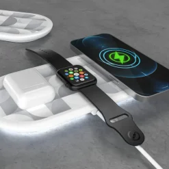 Ładowarka bezprzewodowa 3w1 15 W kompatybilna z telefonami /Apple Watch/AirPod / Biały LT95560-N0001
