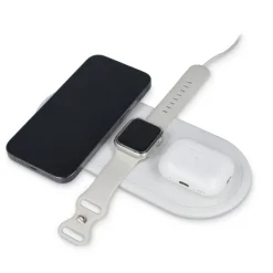 Ładowarka bezprzewodowa 3w1 15 W kompatybilna z telefonami /Apple Watch/AirPod / Biały LT95560-N0001