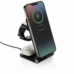 Ładowarka bezprzewodowa 3 w 1, 15W Powerpal / Czarny P309.0601