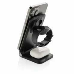 Ładowarka bezprzewodowa 3 w 1, 15W Powerpal / Czarny P309.0601