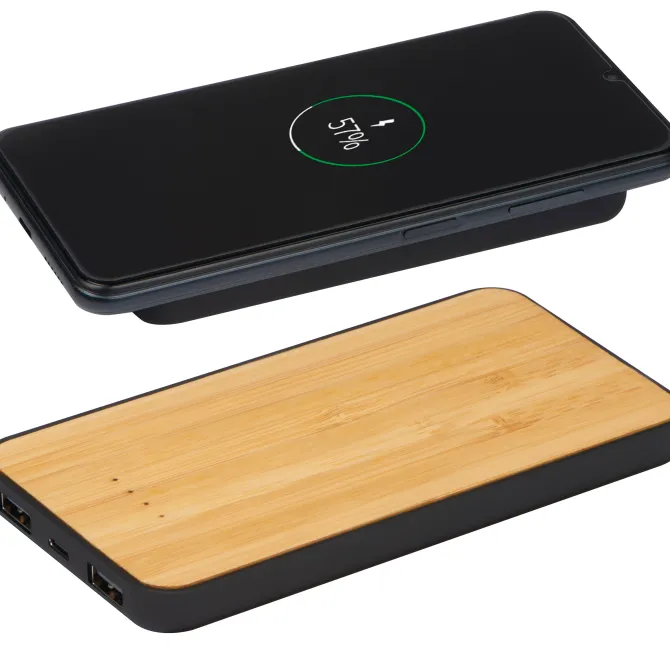 Ładowarka indukcyjna z power bankiem 8000 mAh MILAN / Beżowy 319013
