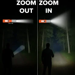 Akumulatorowa latarka LED 10 W z funkcją zoom 300 lm / Pomarańczowy LT93319-N0026