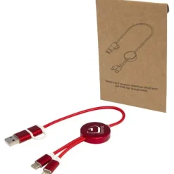 Alasia kabel do synchronizacji danych i szybkiego ładowania 5 w 1 27 W o długości 30 cm z tworzyw sztucznych i aluminium pochodzących z recyklingu / Błękit królewski 12442453