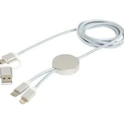 Alasia kabel do synchronizacji danych i szybkiego ładowania 5 w 1 27 W o długości 150 cm z tworzyw sztucznych i aluminium pochodzących z recyklingu / Czarny 12442590