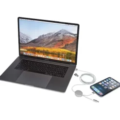 Alasia kabel do synchronizacji danych i szybkiego ładowania 5 w 1 27 W o długości 150 cm z tworzyw sztucznych i aluminium pochodzących z recyklingu / Srebrny 12442581