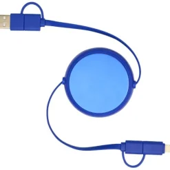 Alasia zwijany kabel do synchronizacji danych i szybkiego ładowania 5 w 1 45 W o długości 100 cm z tworzyw sztucznych i aluminium pochodzących z recyklingu / Błękit królewski 12442053