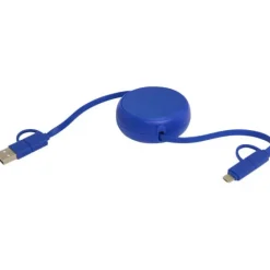 Alasia zwijany kabel do synchronizacji danych i szybkiego ładowania 5 w 1 45 W o długości 100 cm z tworzyw sztucznych i aluminium pochodzących z recyklingu / Błękit królewski 12442053