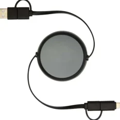 Alasia zwijany kabel do synchronizacji danych i szybkiego ładowania 5 w 1 45 W o długości 100 cm z tworzyw sztucznych i aluminium pochodzących z recyklingu / Czarny 12442090