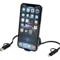 Alasia zwijany kabel do synchronizacji danych i szybkiego ładowania 5 w 1 45 W o długości 100 cm z tworzyw sztucznych i aluminium pochodzących z recyklingu / Czarny 12442090