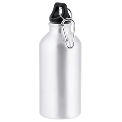 Aluminiowa butelka pod sublimację, z karabińczykiem, 400 ml / Ollaf / Biały IP30038200