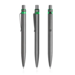 Aluminiowy długopis z recyklingu z kolorowym akcentem / Alur / Zielony IP13155242
