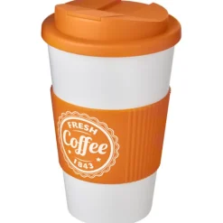 Americano® 350 ml tumbler with grip & spill-proof lid / Biały 21069607