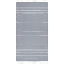 Anna bawełniany ręcznik hammam o gramaturze 150 g/m² i wymiarach 100 x 180 cm / Szary 11333582