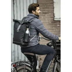 Aqua wodoodporna torba rowerowa o pojemności 20 l na 15-calowego laptopa wykonana z materiałów z recyklingu z certyfikatem GR / Czarny 13005090