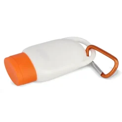 Balsam przeciwsłoneczny z karabińczykiem SPF30 z materiału z recyklingu 30ml / Pomarańczowy LT91838-N0026