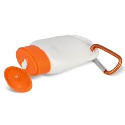 Balsam przeciwsłoneczny z karabińczykiem SPF30 z materiału z recyklingu 30ml / Pomarańczowy LT91838-N0026