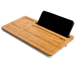 Bambusowa ładowarka indukcyjna z uchwytem na telefon / Bacha / Light Brown IP11058138