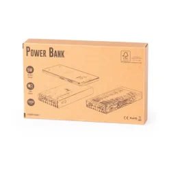 Bambusowy bezprzewodowy power bank 10000 mAh, ładowarka bezprzewodowa 5W, ładowarka słoneczna / Brązowy V8335-16