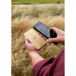 Bambusowy bezprzewodowy power bank 8000 mAh B'RIGHT, ładowarka bezprzewodowa 15W | Benson / Drewno V0053-17