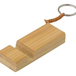 Bambusowy brelok do kluczy, stojak na telefon / Brązowy V0282-16