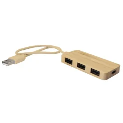 Bambusowy hub USB i USB-C B'RIGHT | Kenzie / Drewno V7283-17