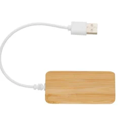 Bambusowy hub USB 2.0 z USB typu C / Brązowy P308.739