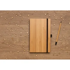Bambusowy notatnik z ołówkiem Infinity / Brązowy P774.469