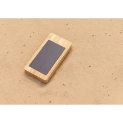 Bambusowy power bank 10000 mAh, ładowarka słoneczna / Brązowy P322.399