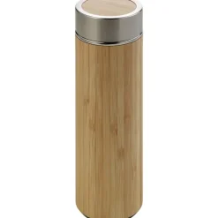 Bambusowy termos 420 ml, posiada sitko zatrzymujące fusy / Jasnobrązowy V0772-18