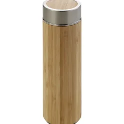 Bambusowy termos 420 ml, posiada sitko zatrzymujące fusy / Jasnobrązowy V0772-18