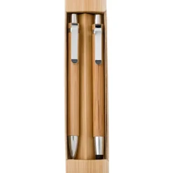 Bambusowy zestaw piśmienniczy, długopis touch pen i ołówek mechaniczny / Brązowy V1803-16