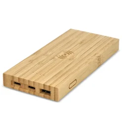 Bezprzewodowy powerbank bamboo 8000 mAh / Naturalny LT95507-N0094
