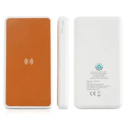 Bezprzewodowy power bank 8 000 mAh z recyklingu / Recybank / Light Brown IP11059438
