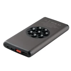 Bezprzewodowy power bank 10000 mAh Mauro Conti z przyssawkami, ładowarka bezprzewodowa 10W | Stef / Czerwony V4833-05