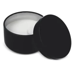 Bezzapachowa świeca roślinna Asana w puszce z recyklingu / Czarny LT90743-N0002