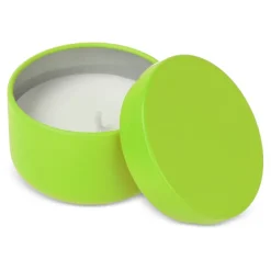 Bezzapachowa świeca roślinna Asana w puszce z recyklingu / Jasnozielony LT90743-N0032