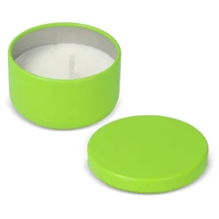 Bezzapachowa świeca roślinna Asana w puszce z recyklingu / Jasnozielony LT90743-N0032