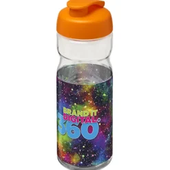 Bidon H2O Active® Base Tritan™ o pojemności 650 ml z klapką / Przezroczysty bezbarwny 21043610