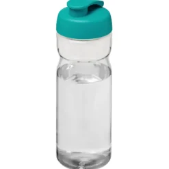 Bidon H2O Active® Base Tritan™ o pojemności 650 ml z klapką / Przezroczysty bezbarwny 21043611